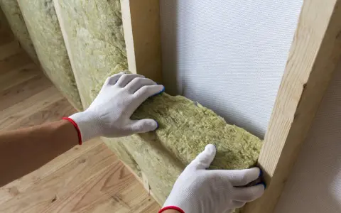 Rękawiczki ochronne pomagają w montażu wełny mineralnej. Do jej cięcia najlepiej użyć specjalnego noża.